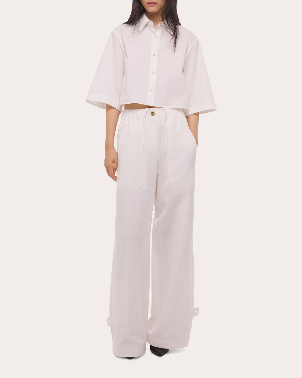 Poplin Cropped Trench Shirt