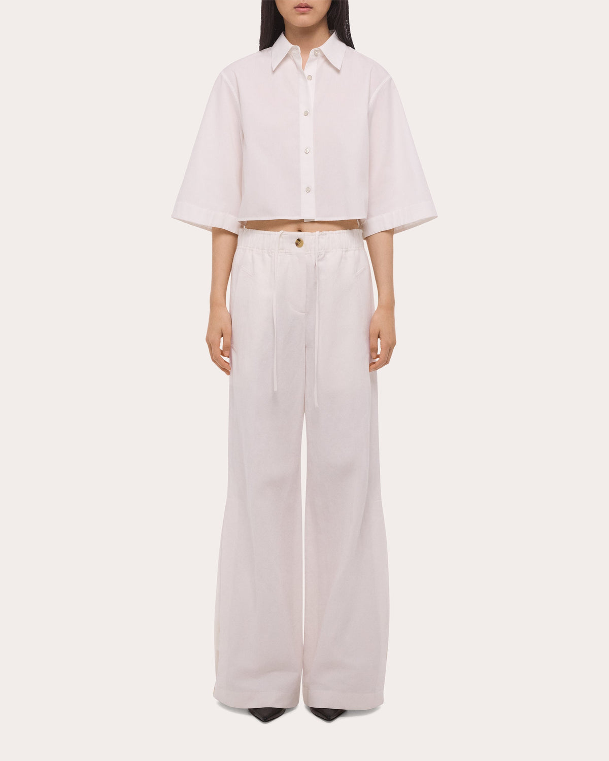 Poplin Cropped Trench Shirt