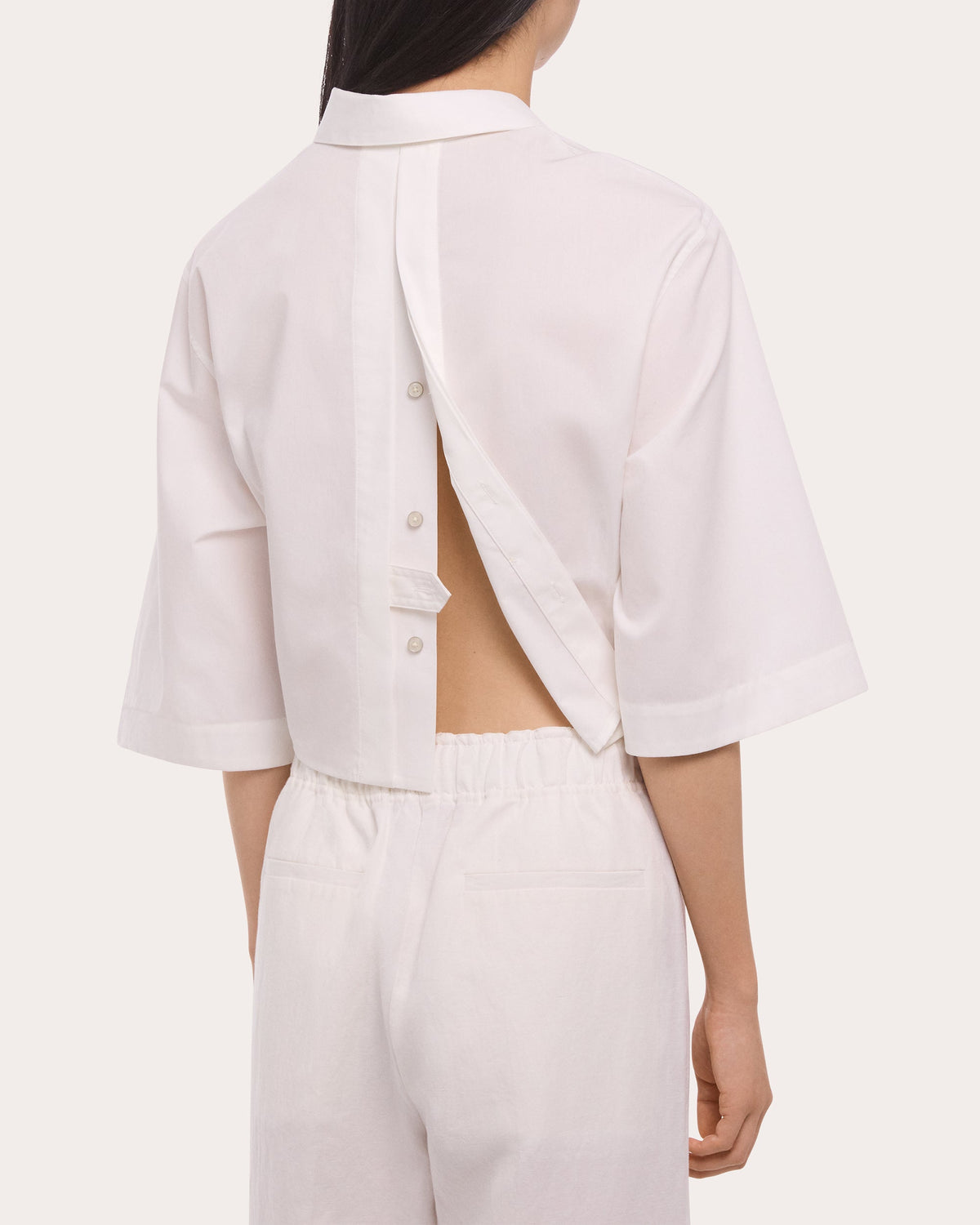 Poplin Cropped Trench Shirt