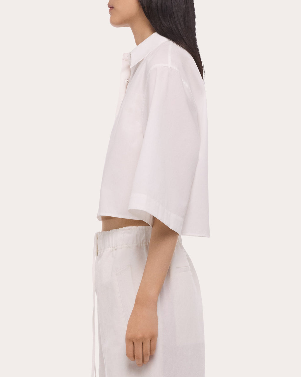 Poplin Cropped Trench Shirt