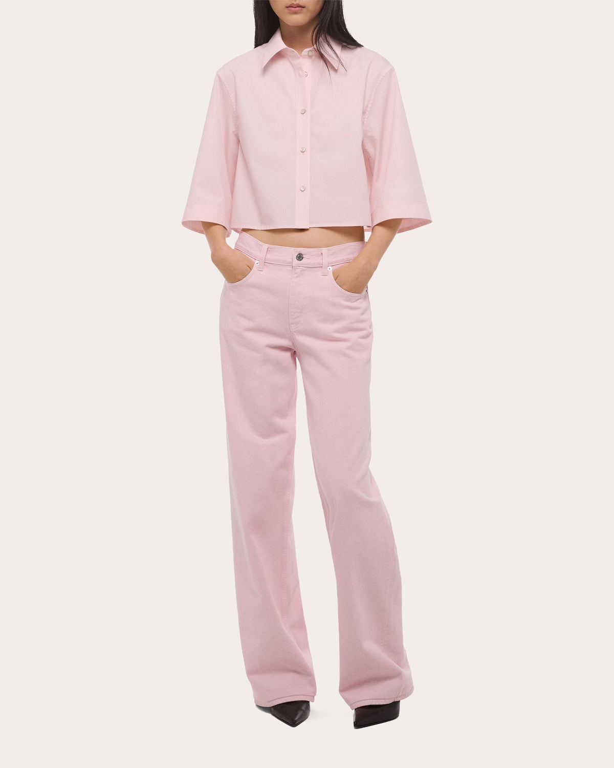 Poplin Cropped Trench Shirt