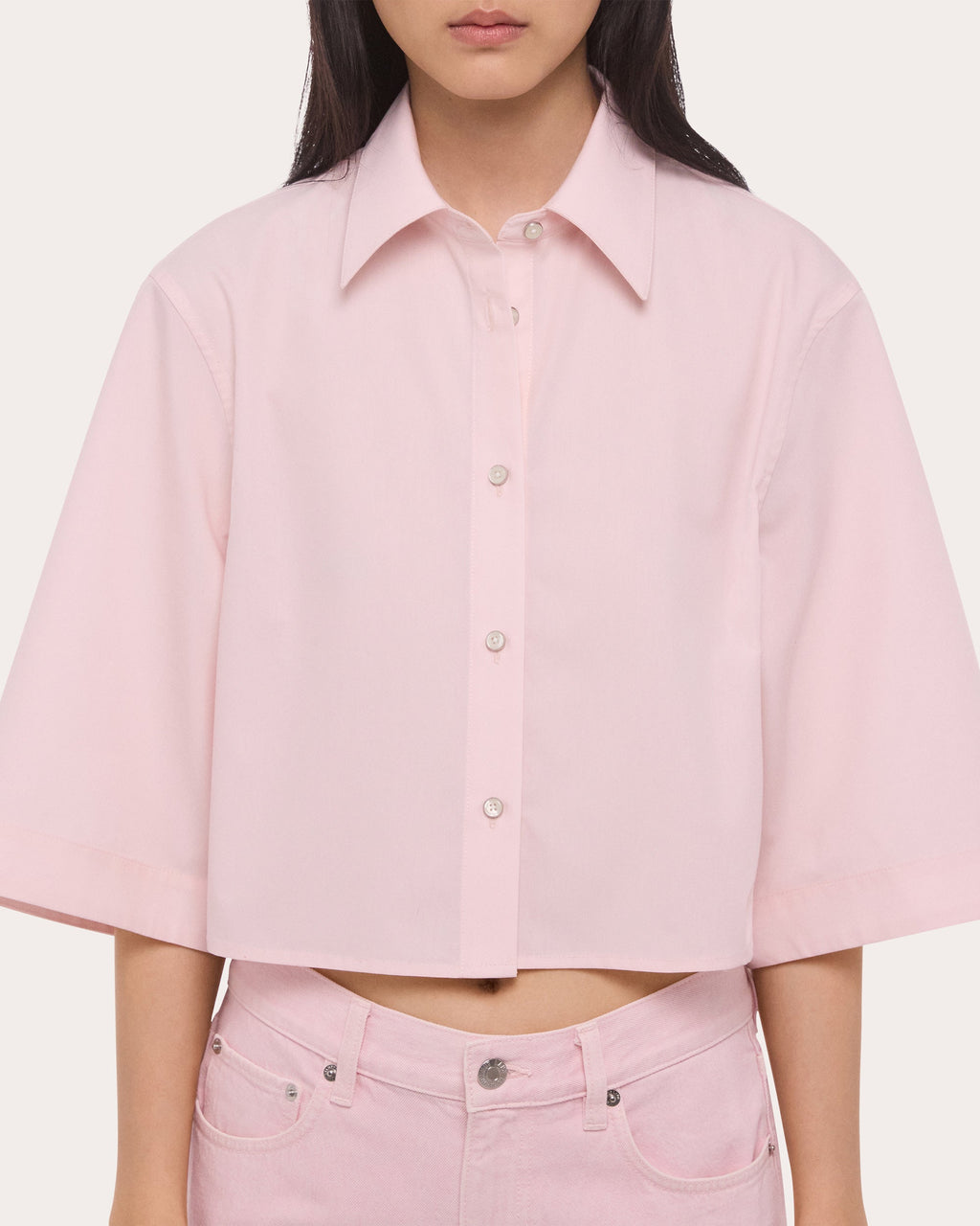Poplin Cropped Trench Shirt