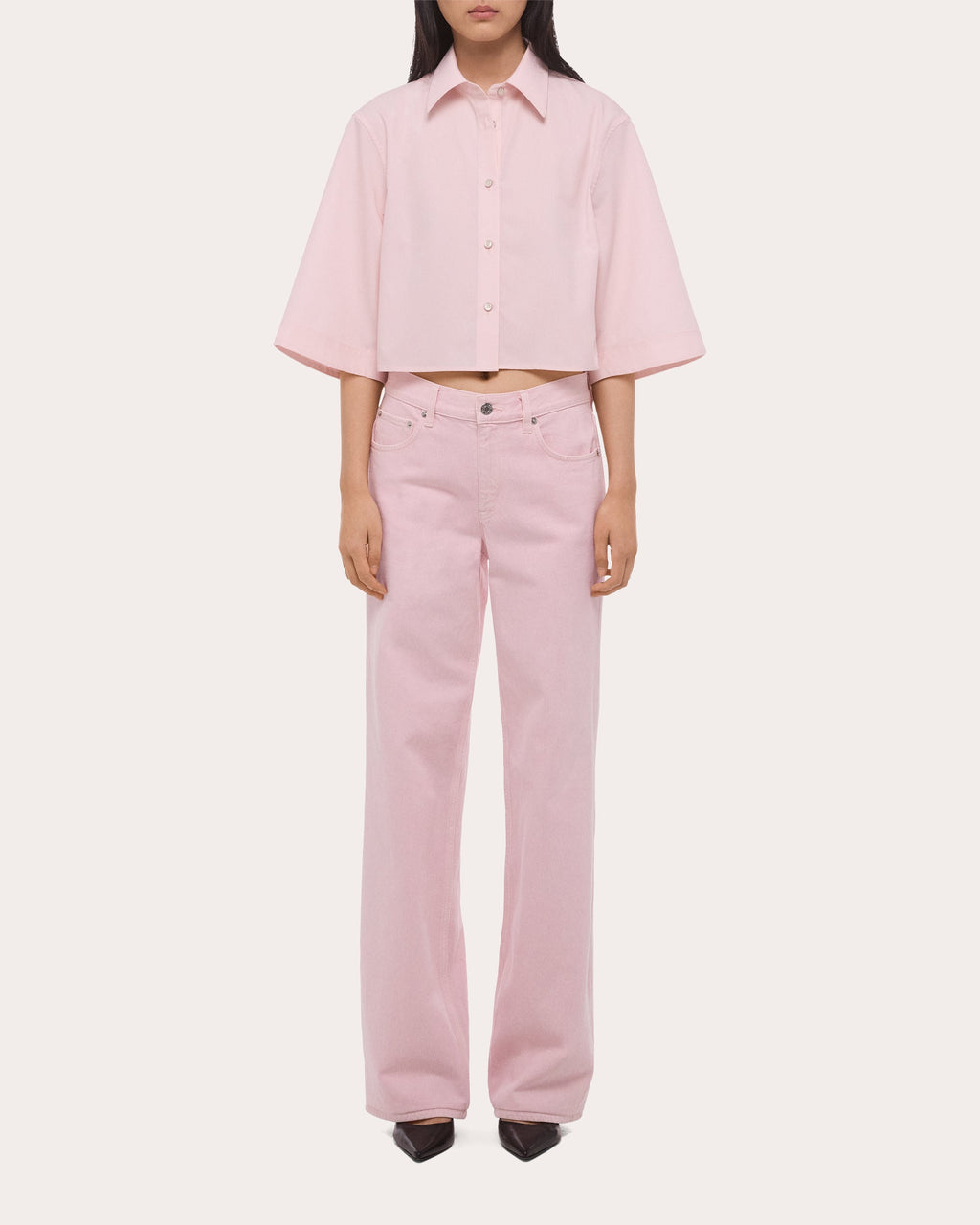 Poplin Cropped Trench Shirt