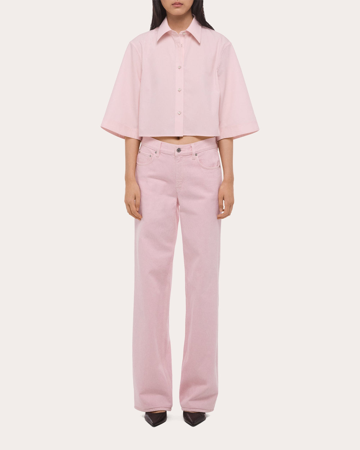 Poplin Cropped Trench Shirt