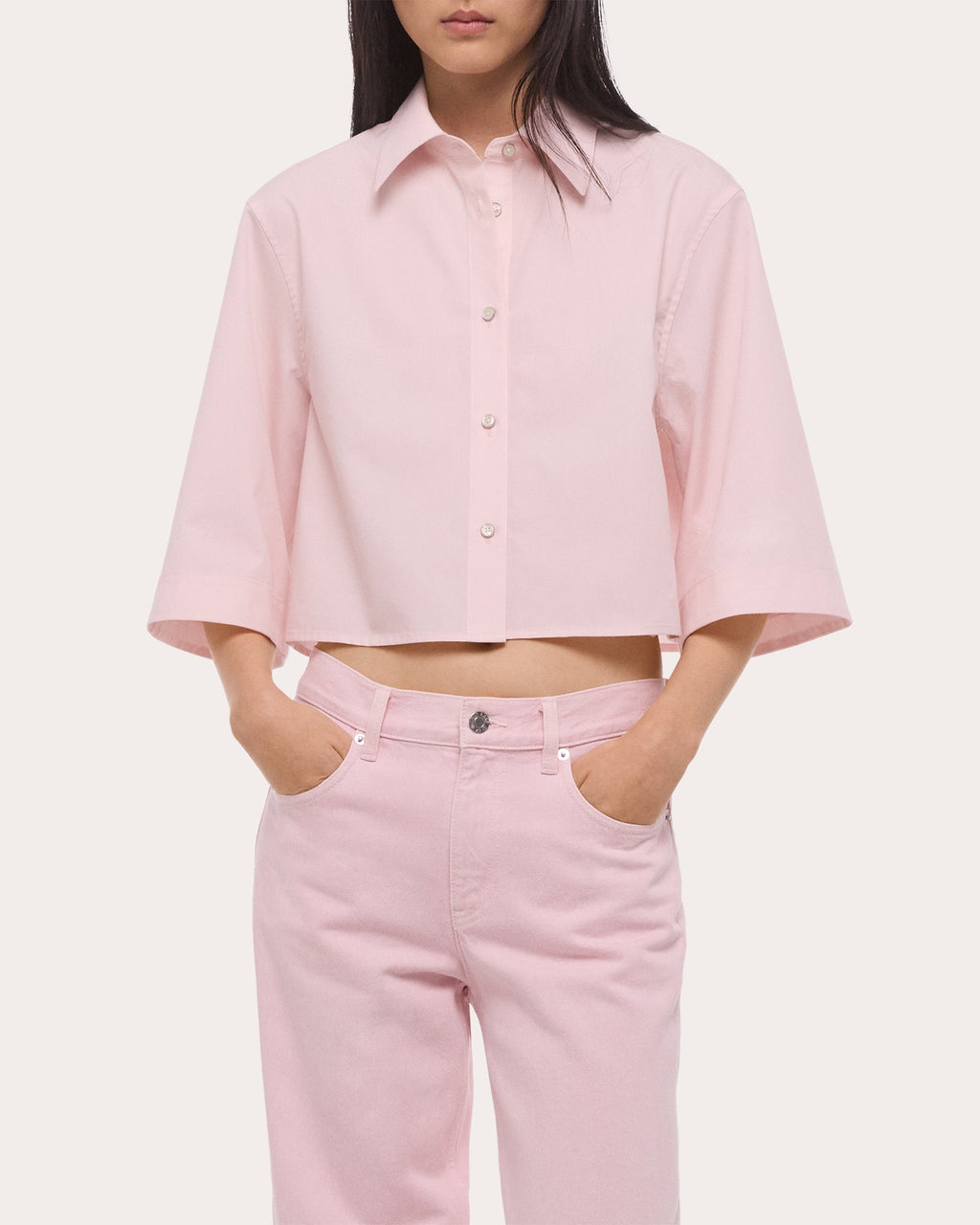 Poplin Cropped Trench Shirt