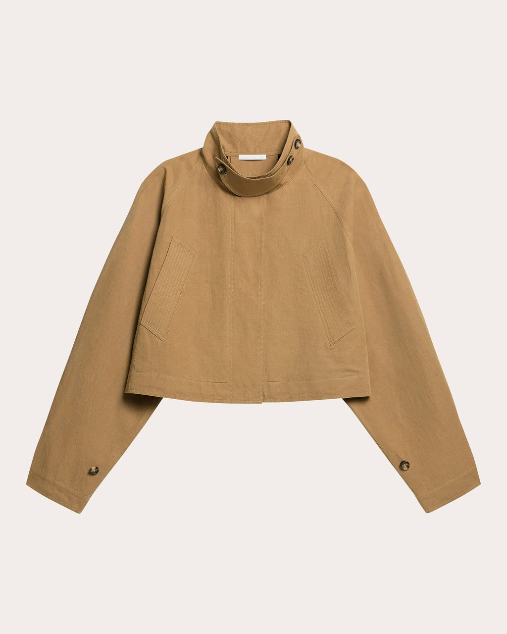 Cotton Linen Cropped Trench Jacket
