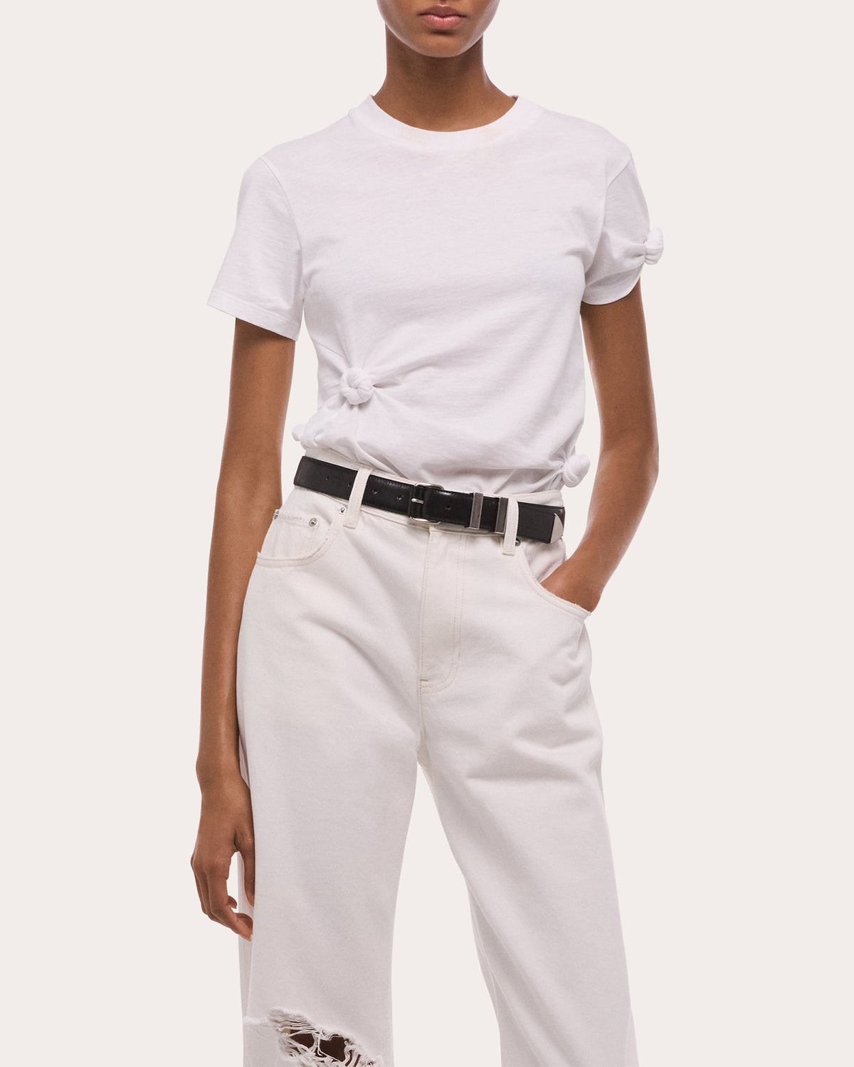 Cotton Jersey Knotted Baby T-Shirt