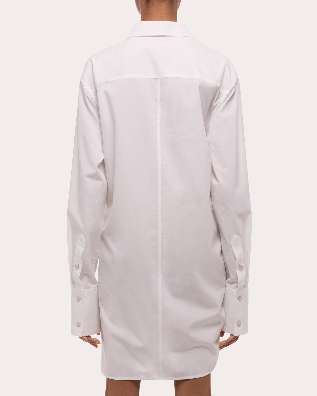 Poplin Gathered Knot Shirt Dress