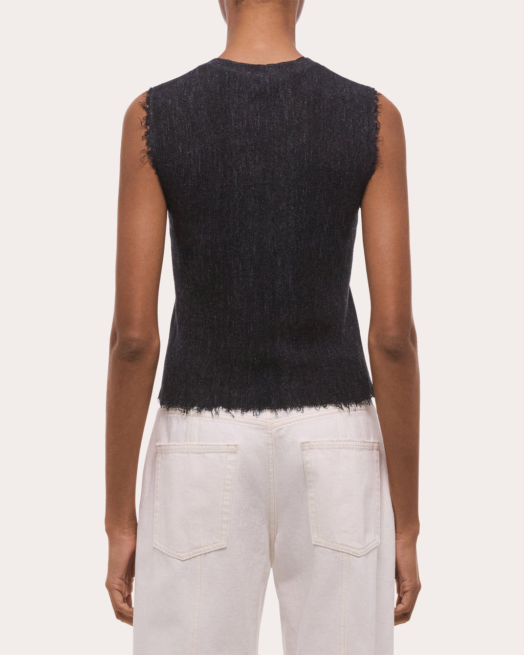 Sheer Raw-Edge Muscle Tank