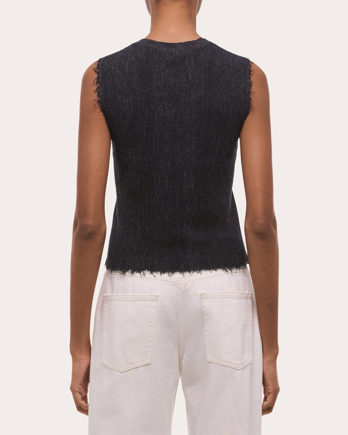 Sheer Raw-Edge Muscle Tank