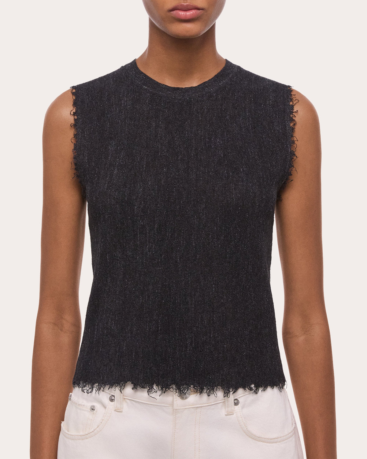 Sheer Raw-Edge Muscle Tank