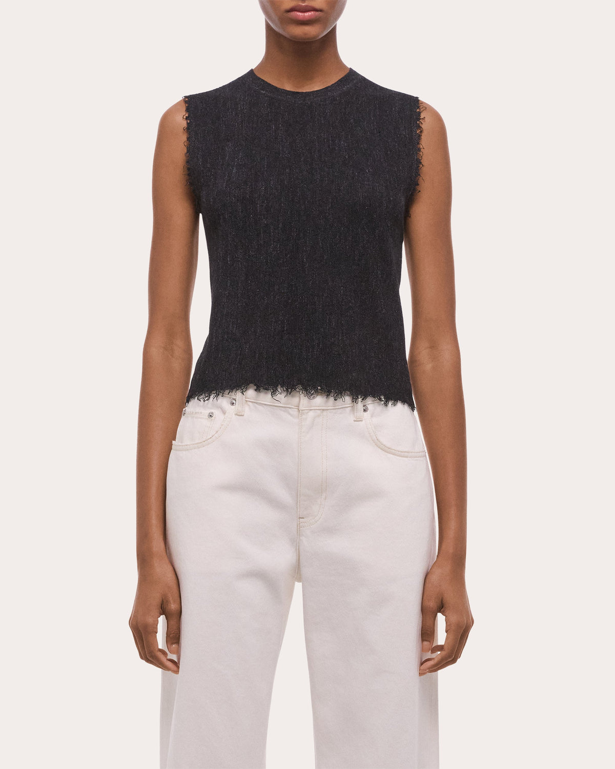 Sheer Raw-Edge Muscle Tank