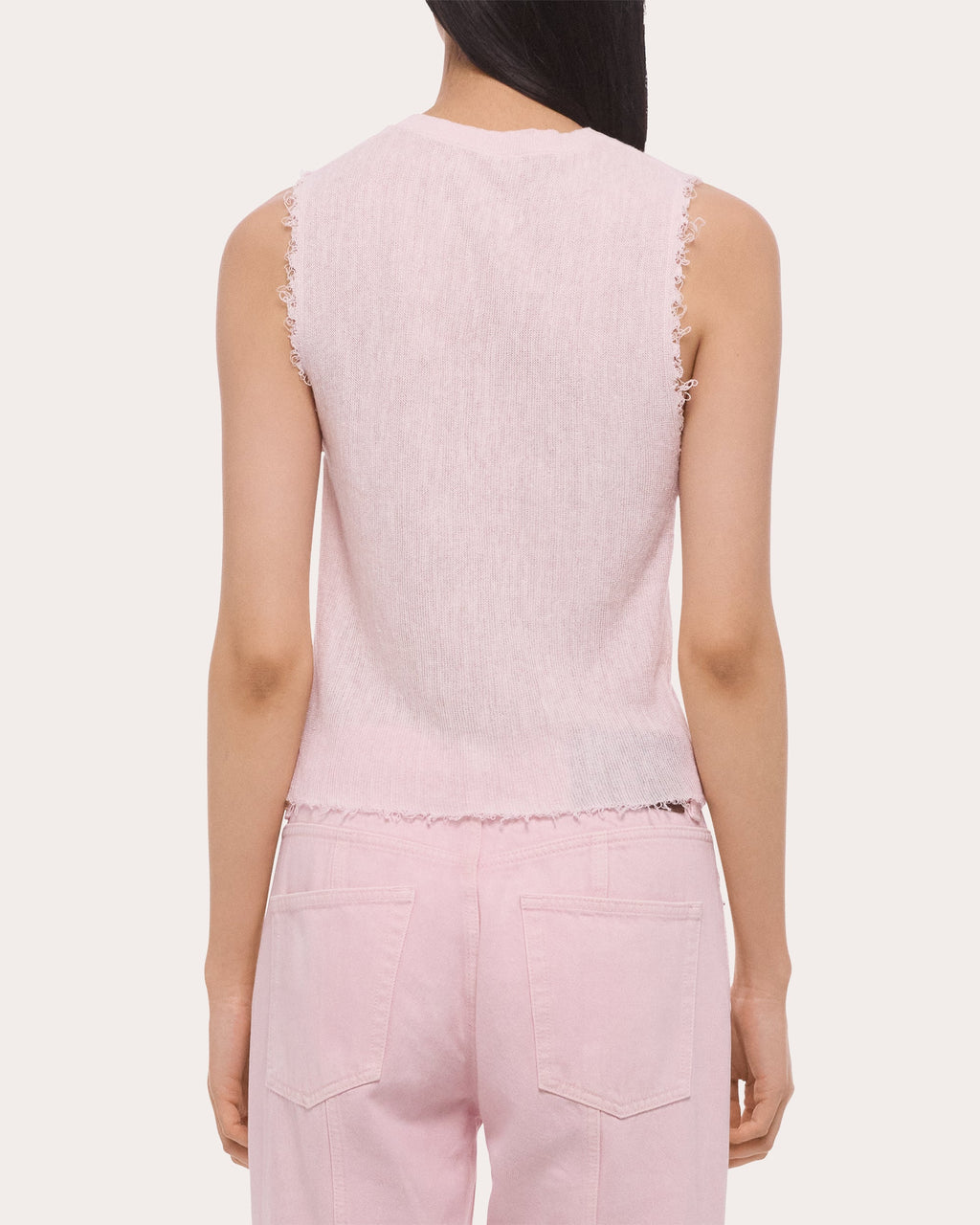 Sheer Raw-Edge Muscle Tank