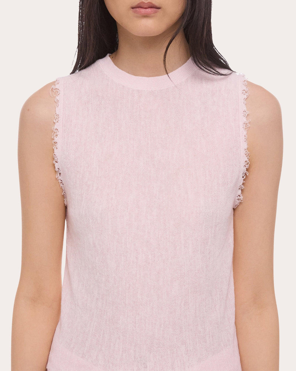 Sheer Raw-Edge Muscle Tank