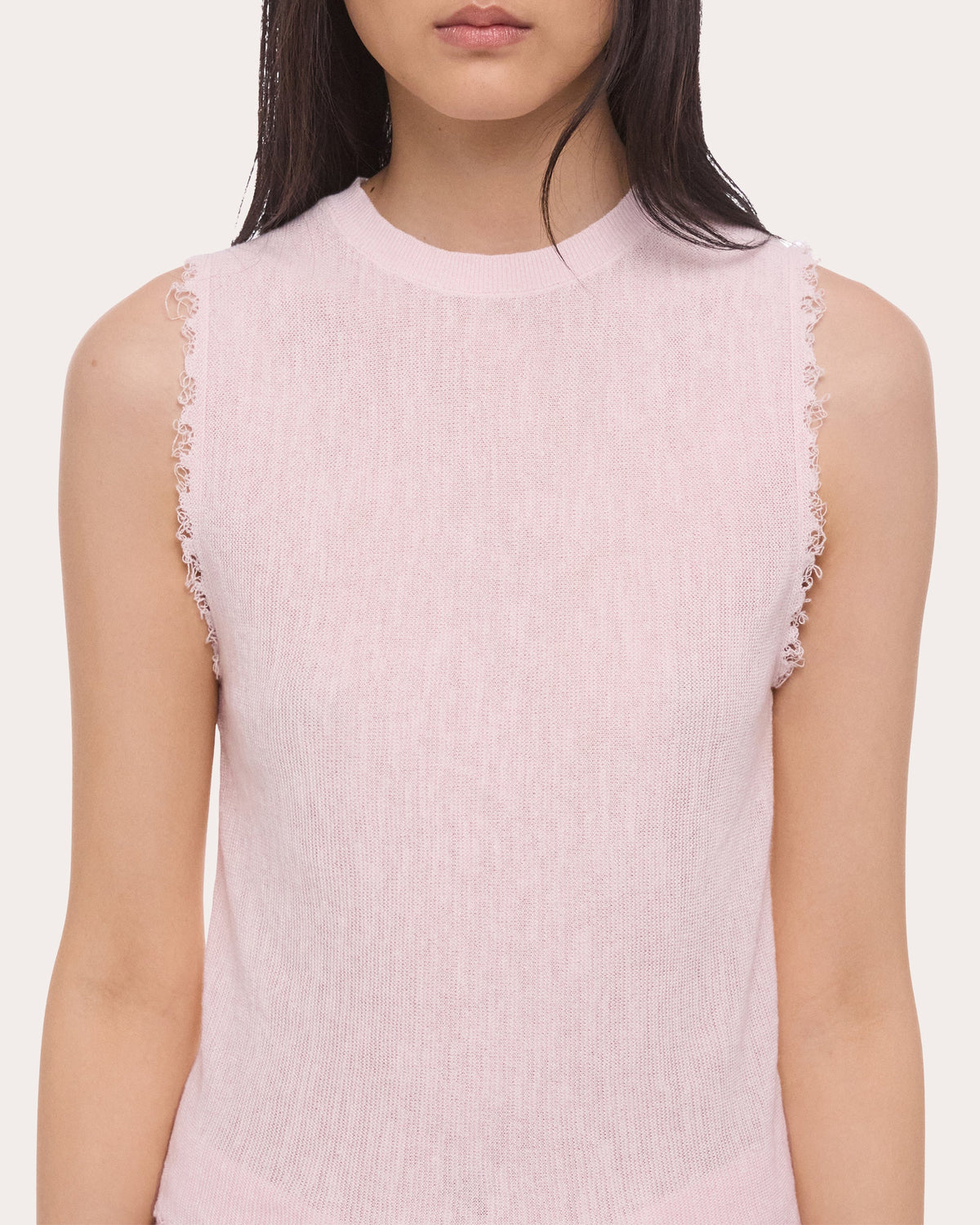 Sheer Raw-Edge Muscle Tank