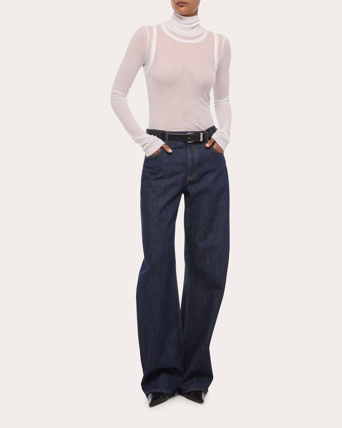 Mid-Rise Saddle Jeans