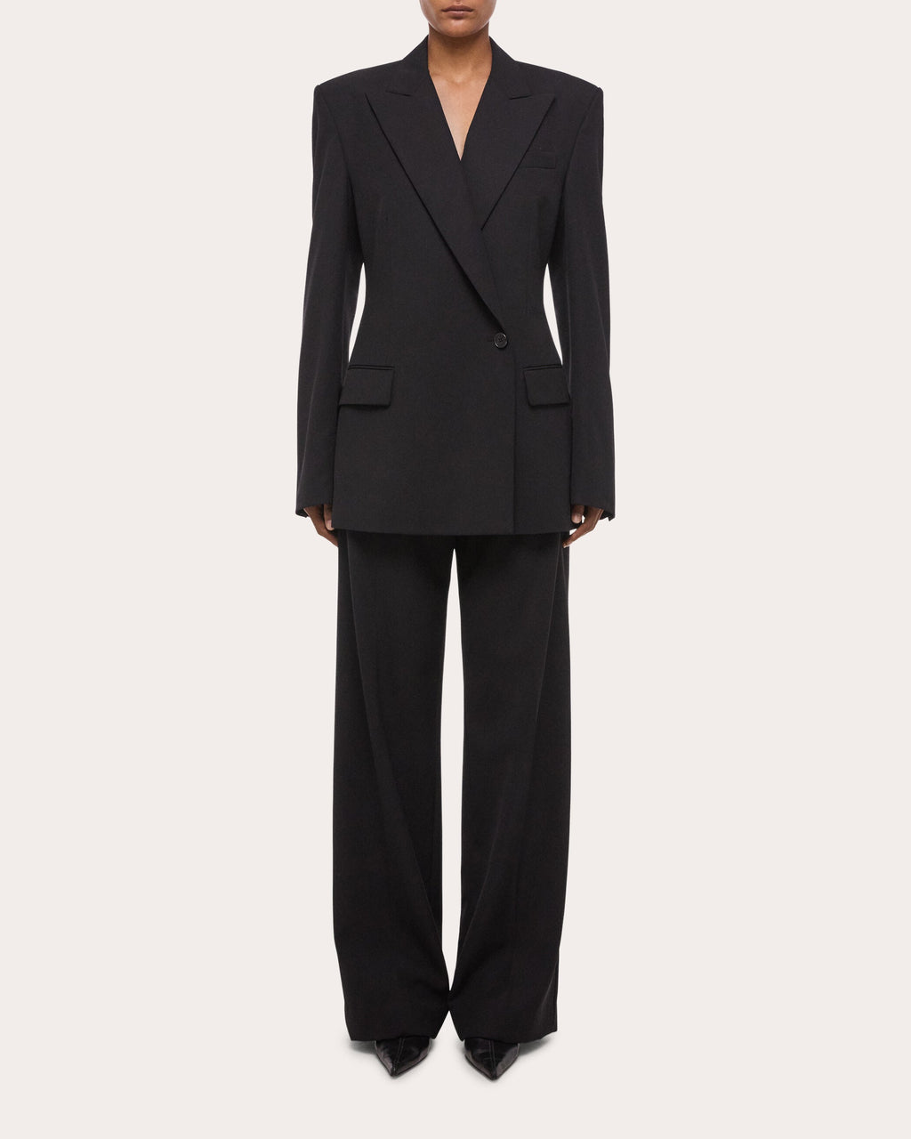 Wool Gabardine Wardrobe Belted Blazer