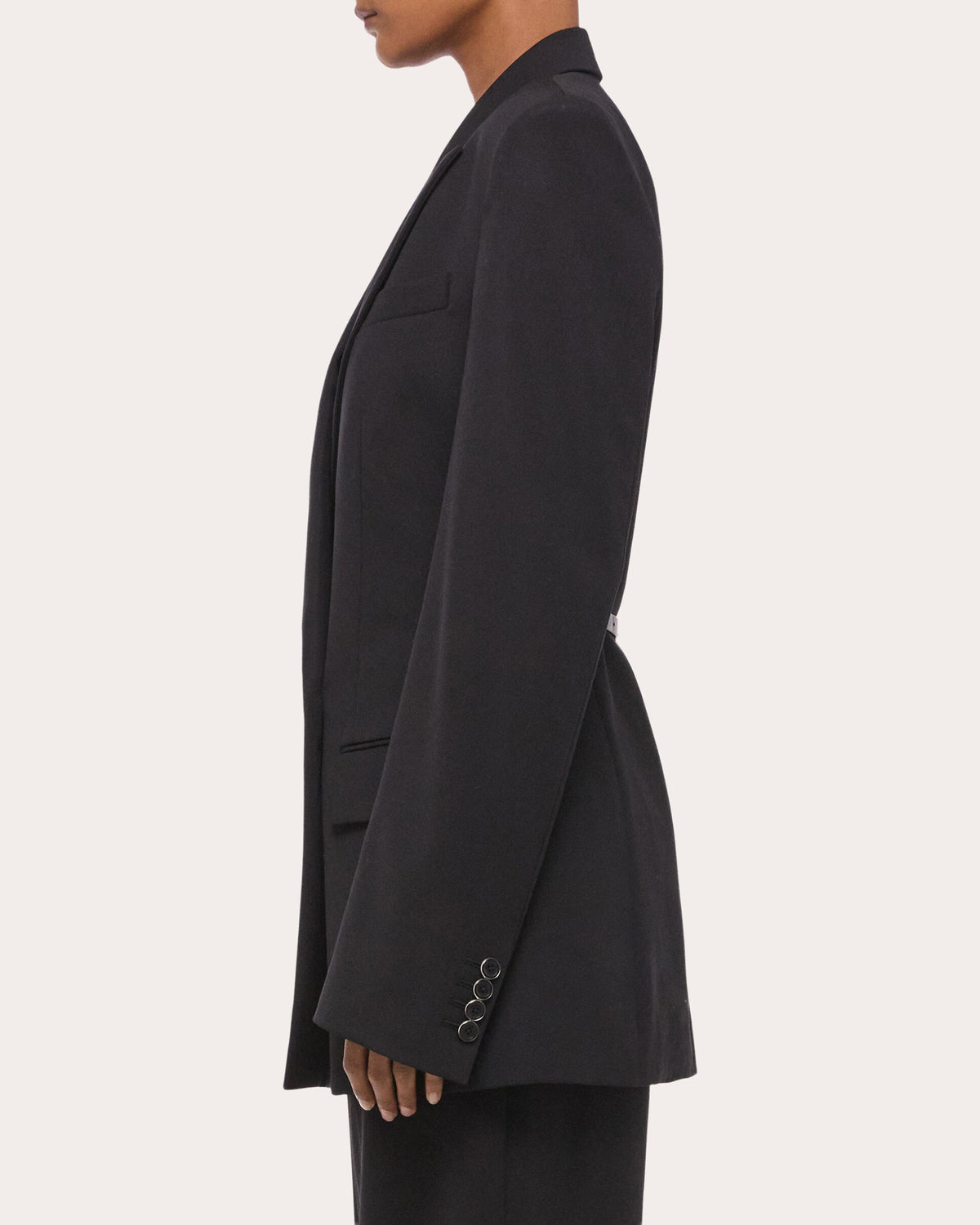 Wool Gabardine Wardrobe Belted Blazer