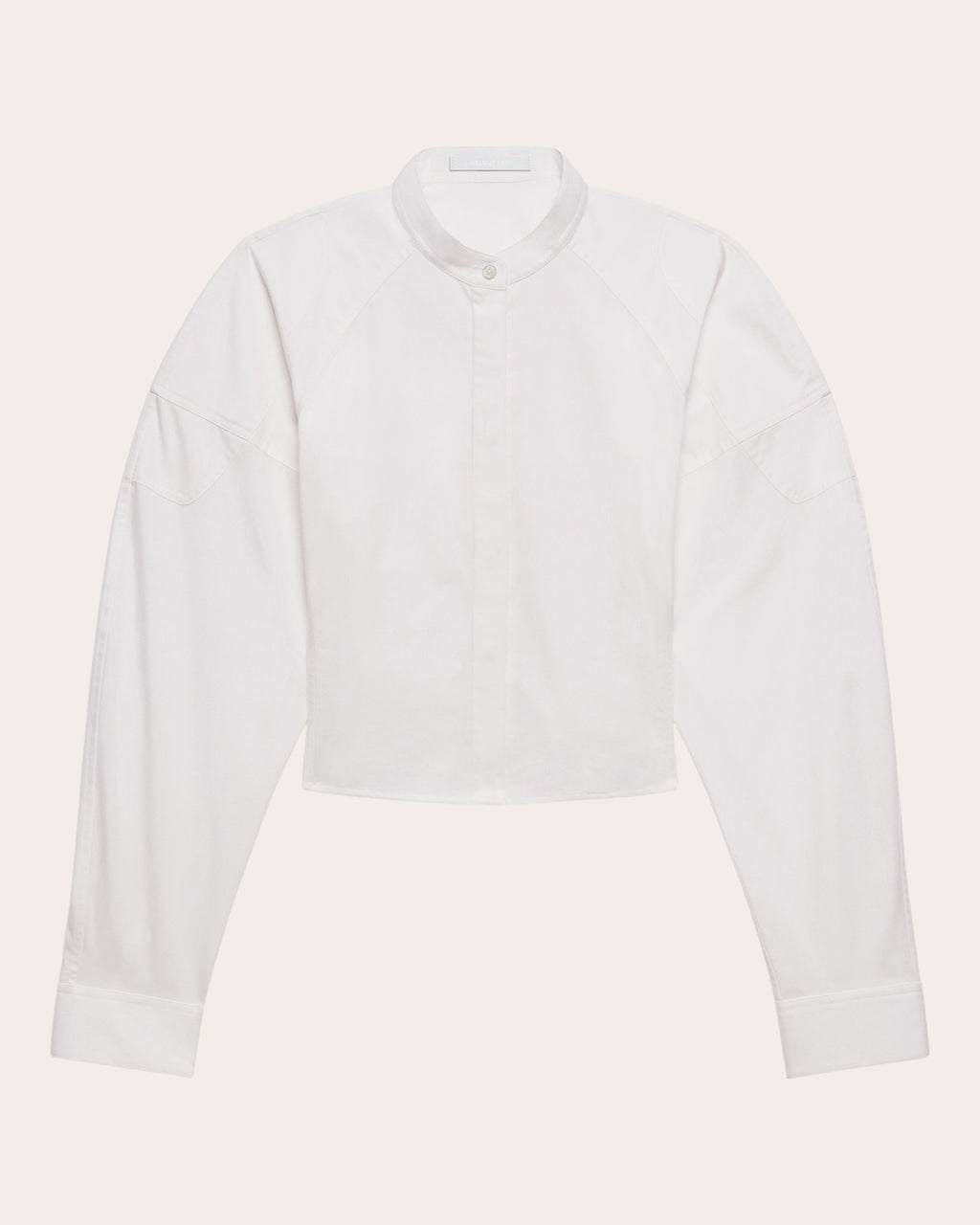 Cotton Poplin Cropped Saddle Shirt