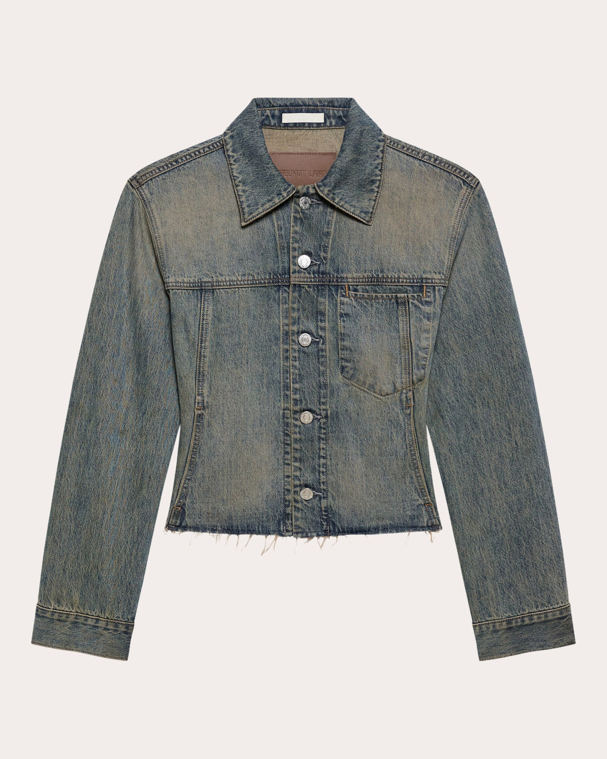 Raw-Hem Denim Trucker Jacket