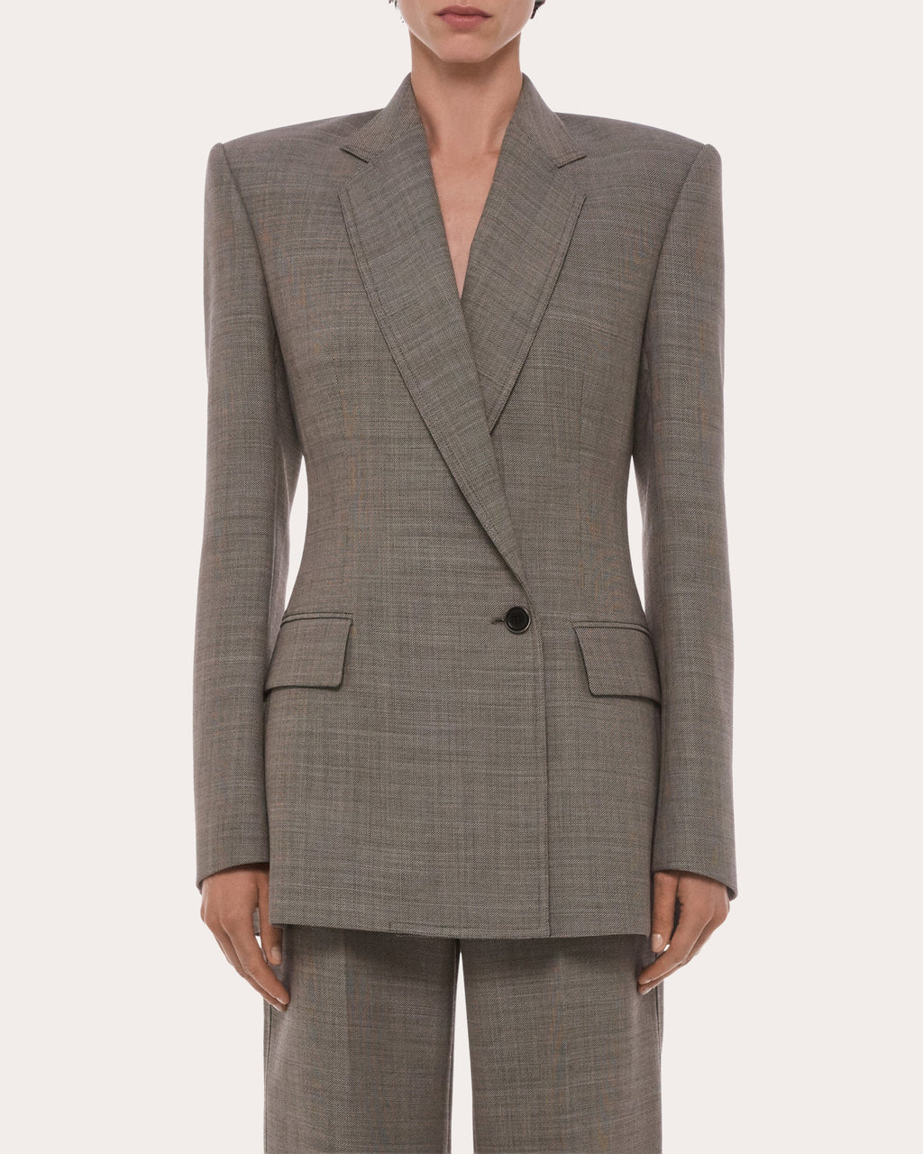 Sculptural Wool-Blend Blazer