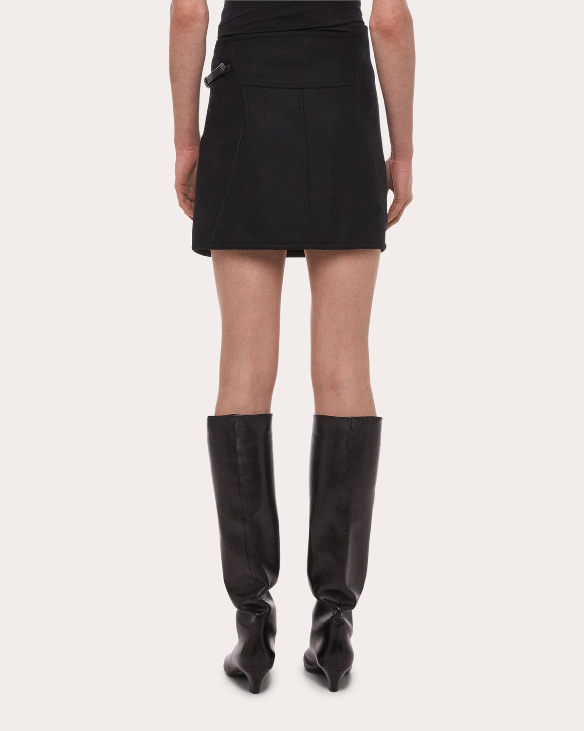 Twill Saddle Mini Wrap Skirt