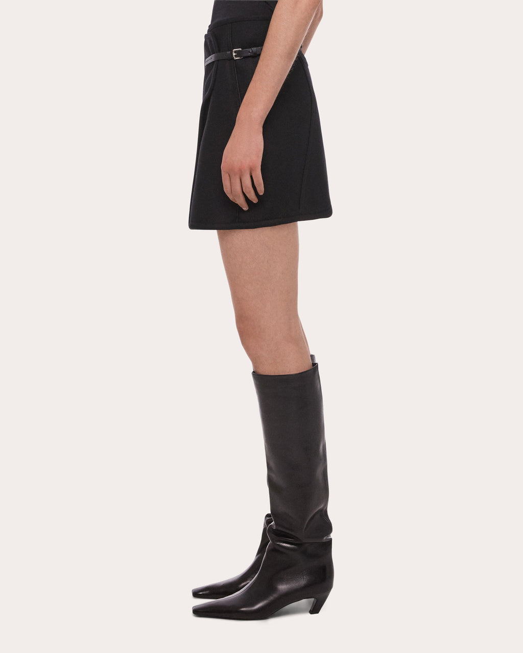 Twill Saddle Mini Wrap Skirt