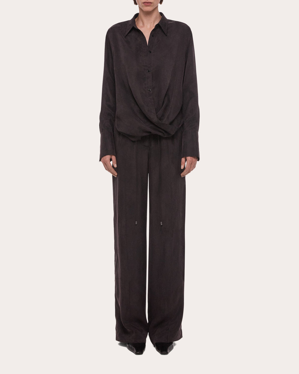 Fluid Microsuede Drape Shirt