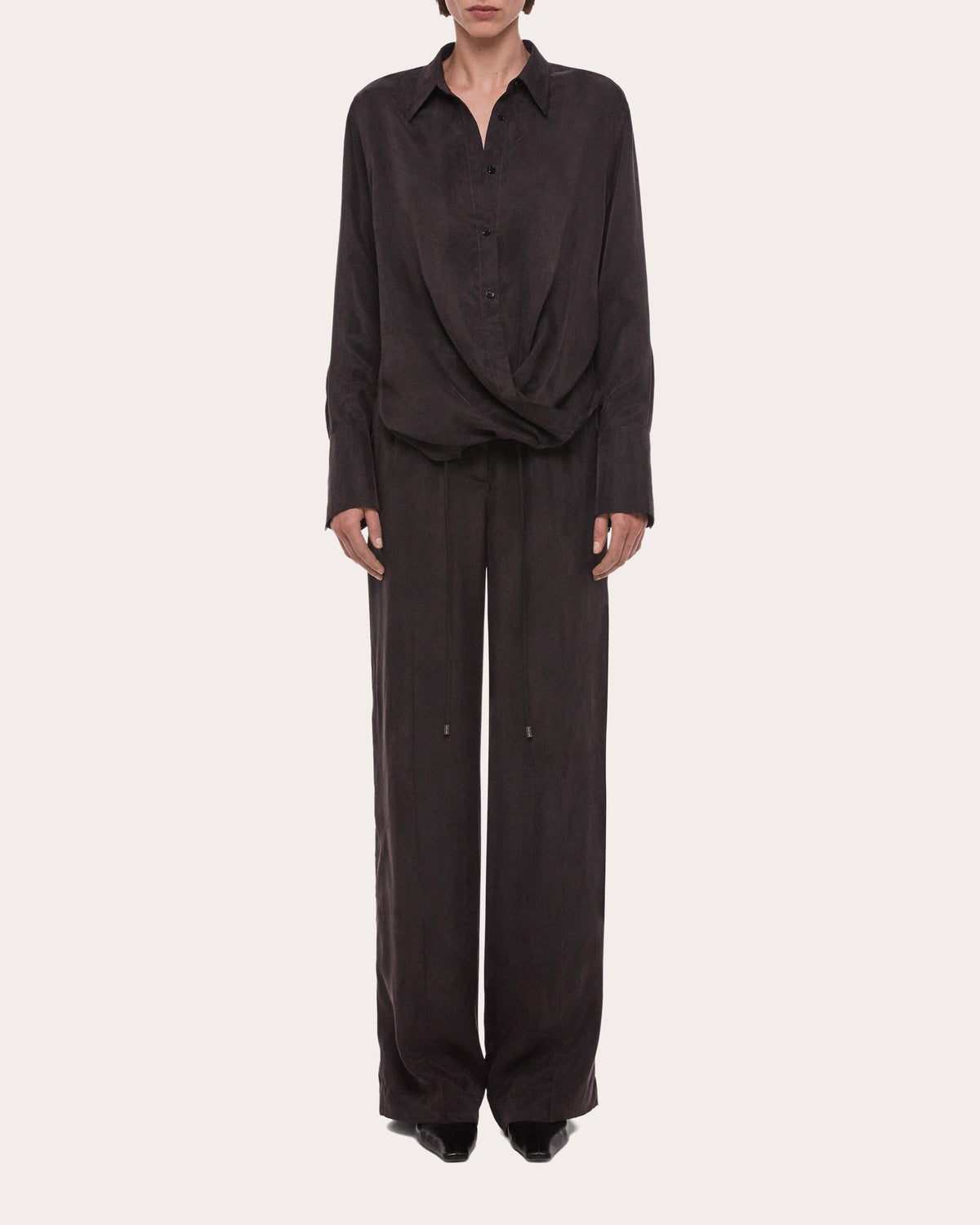 Fluid Microsuede Drape Shirt