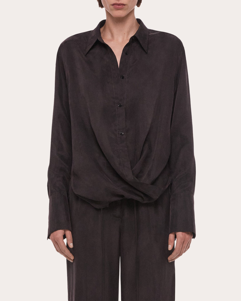 Fluid Microsuede Drape Shirt