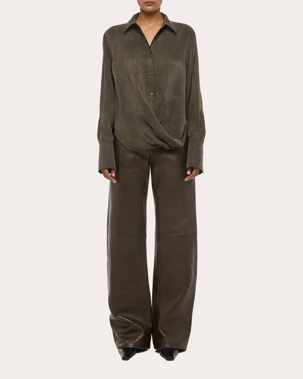 Fluid Microsuede Drape Shirt