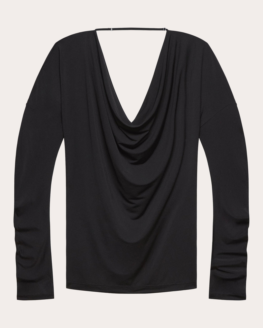 Jersey Long-Sleeve Cowl Neck Top