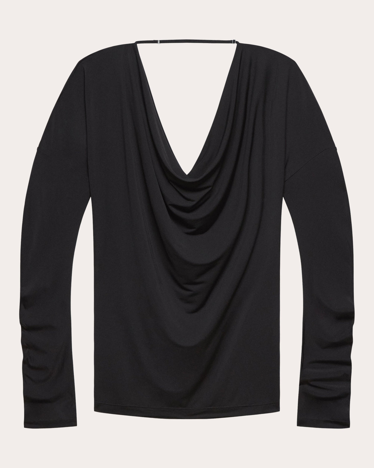 Jersey Long-Sleeve Cowl Neck Top