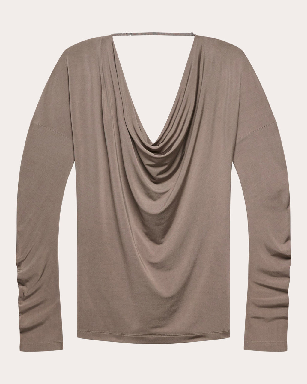 Jersey Long-Sleeve Cowl Neck Top