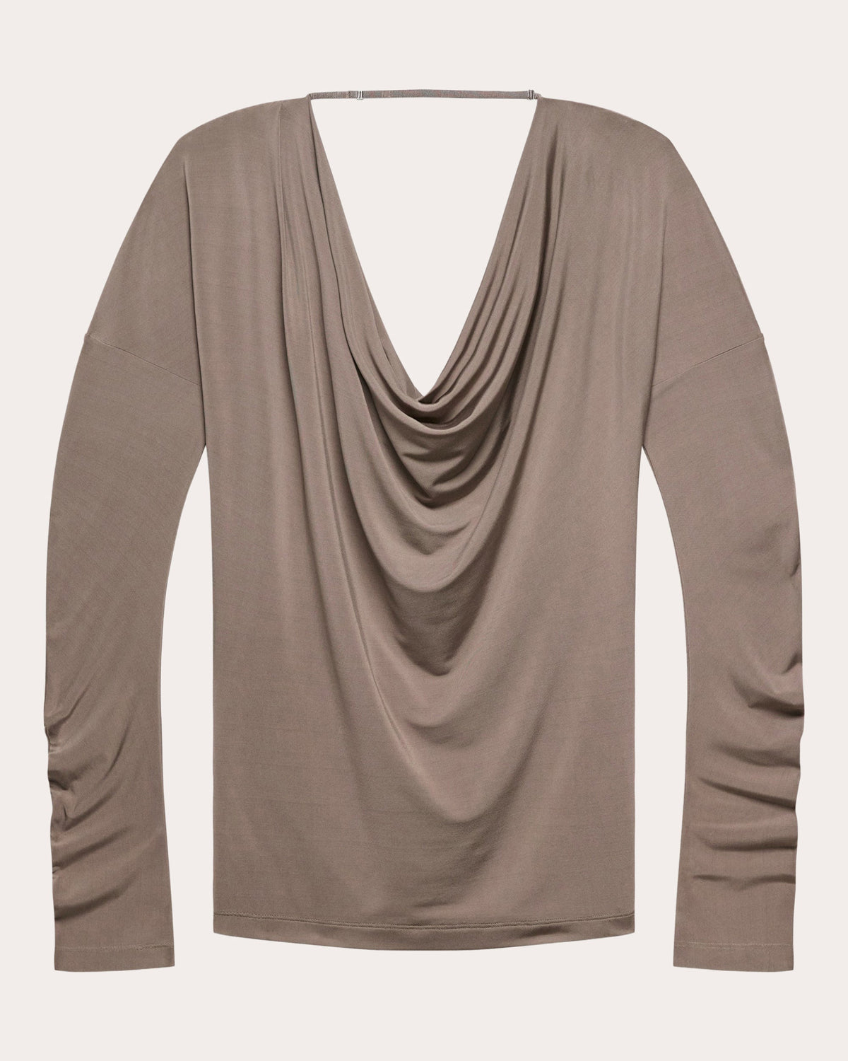 Jersey Long-Sleeve Cowl Neck Top