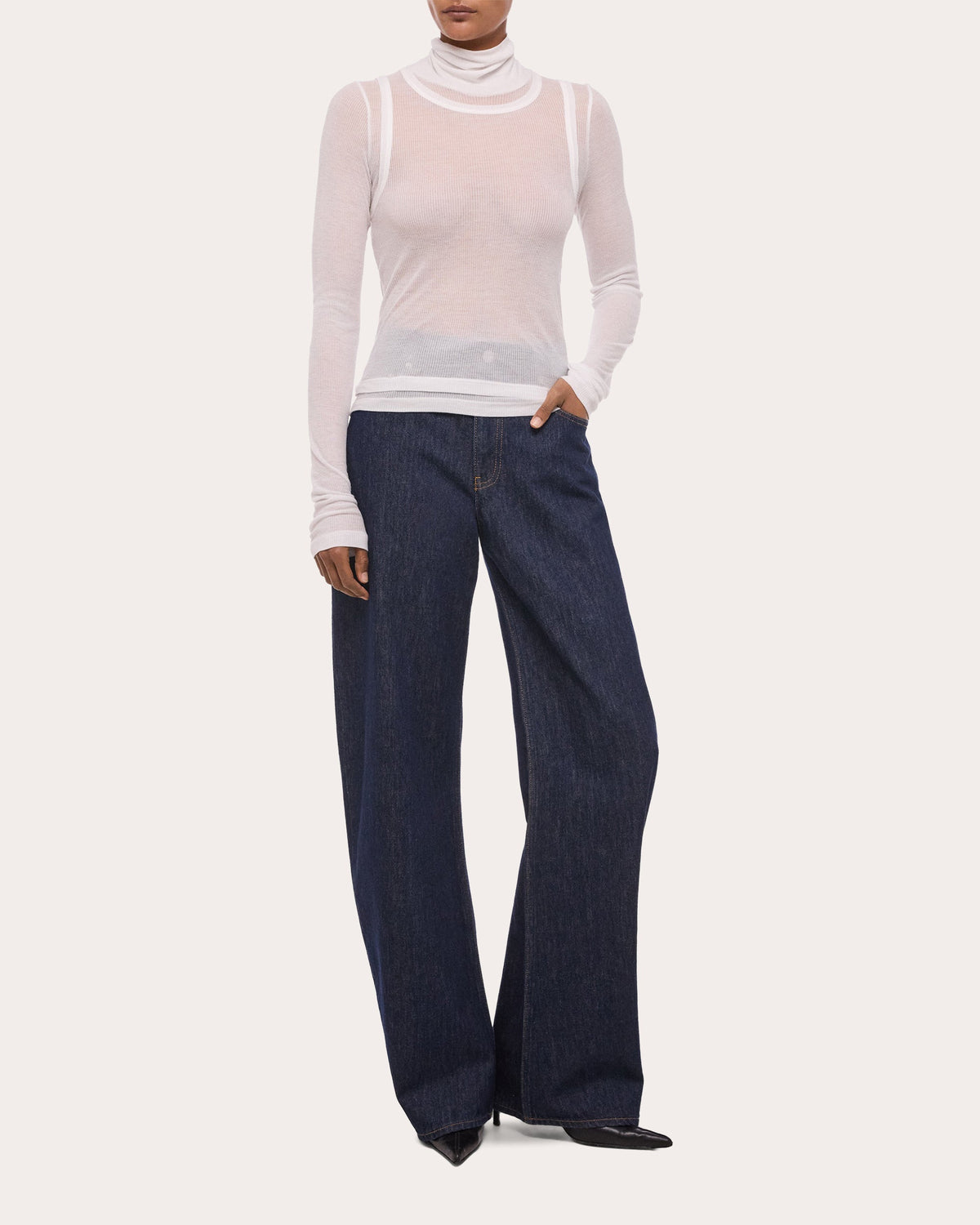 Sheer Layered Turtleneck