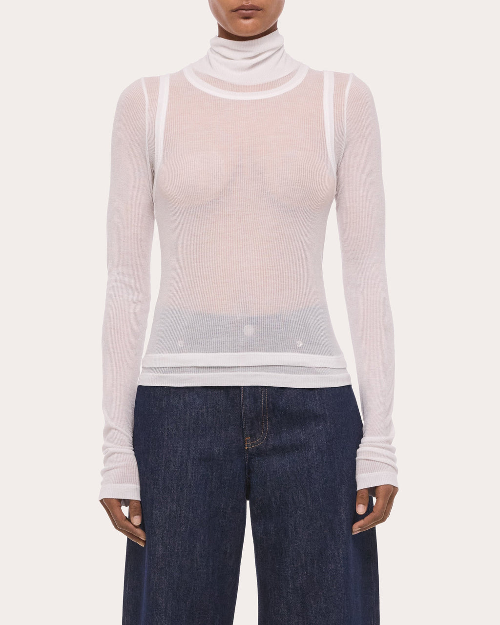 Sheer Layered Turtleneck