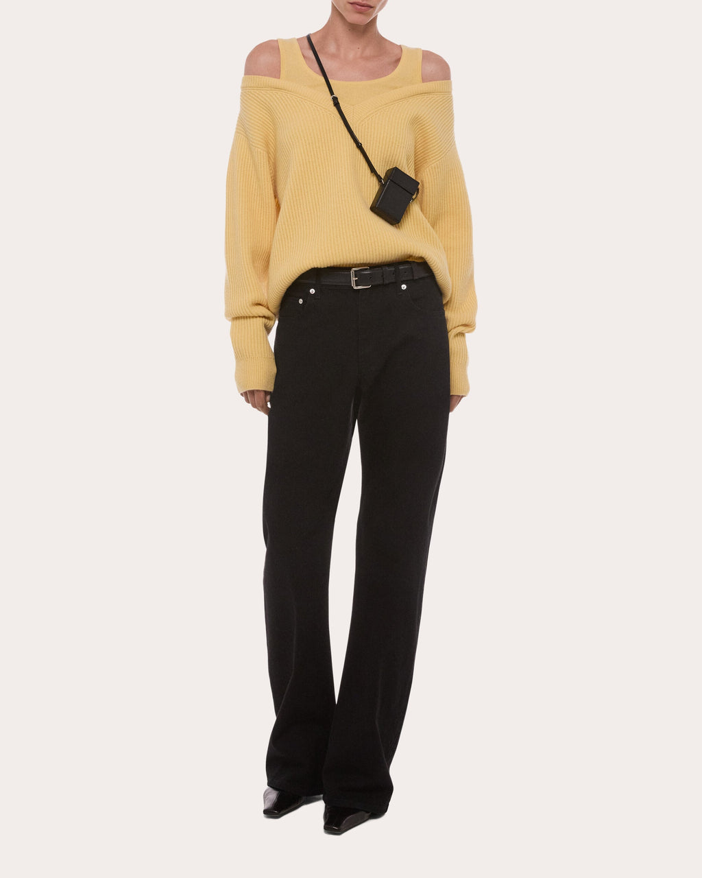 Ribbed Wool Layered V-Neck Sweater