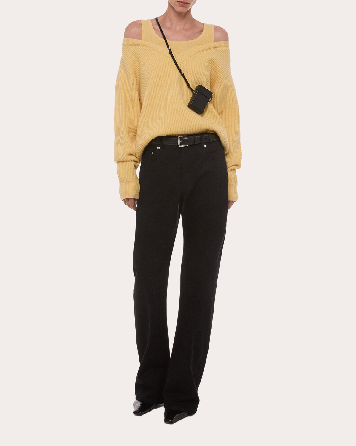 Ribbed Wool Layered V-Neck Sweater