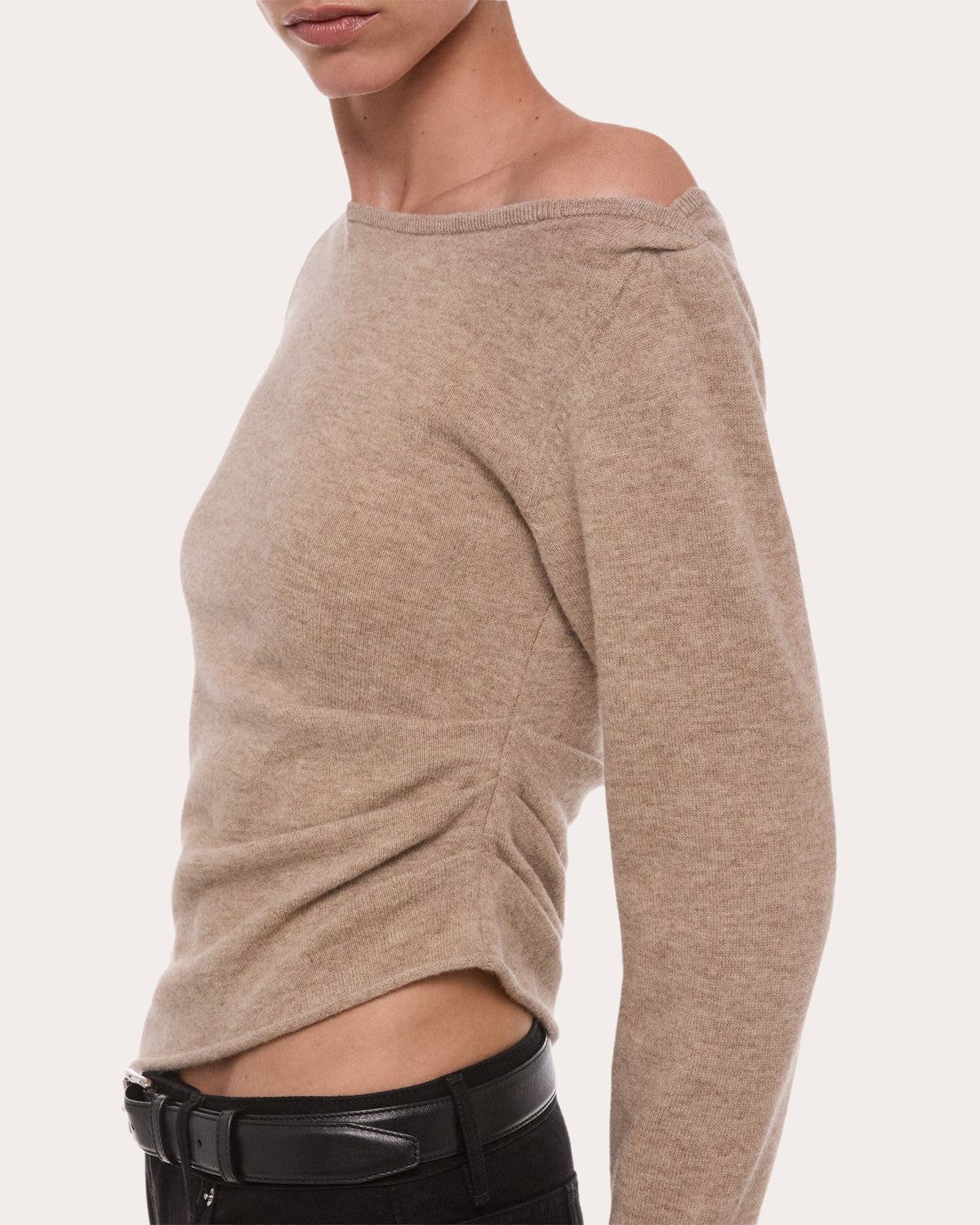 Wool Asymmetric Drape Top