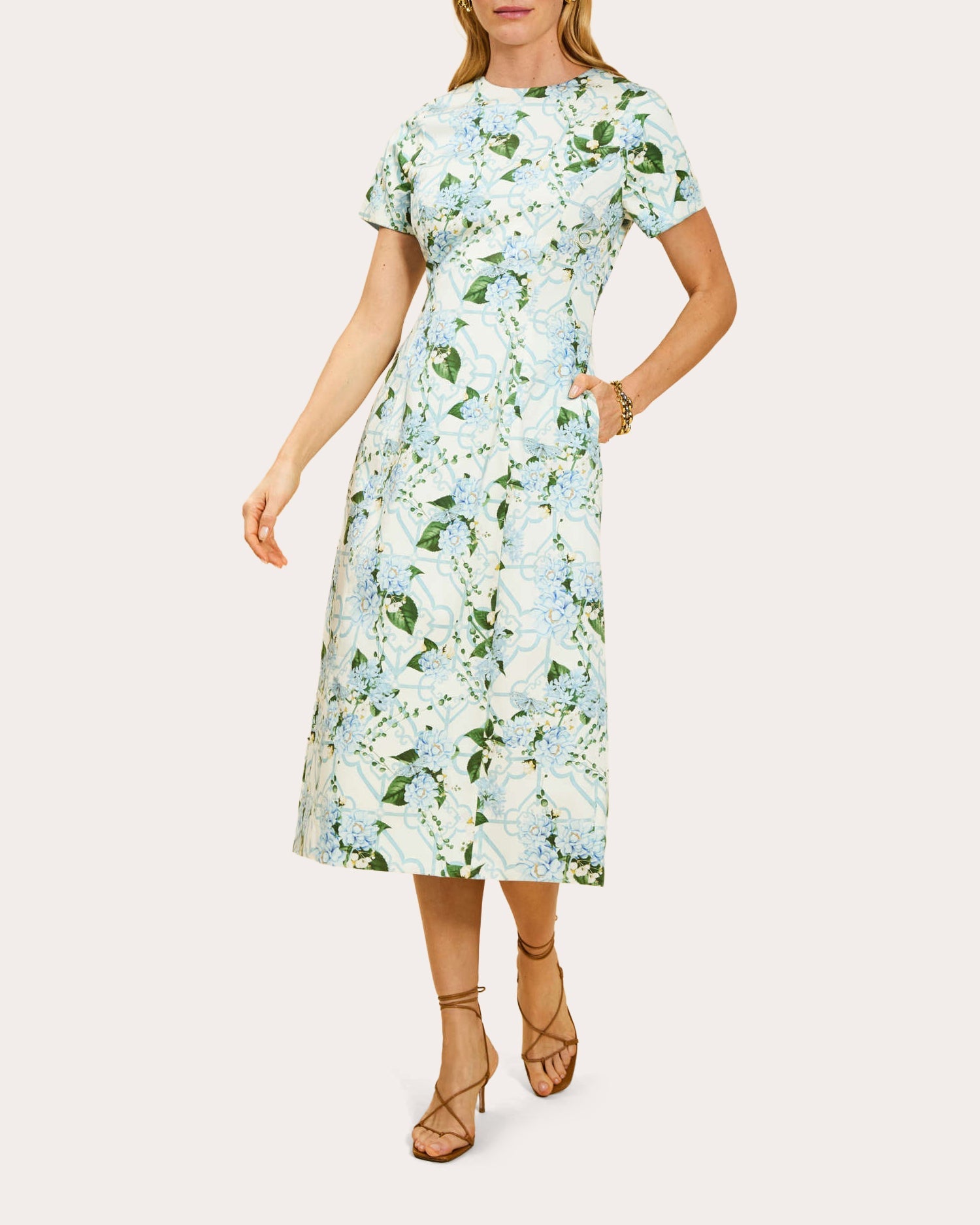 Hampton Reversible Poplin Tailored Midi Dress