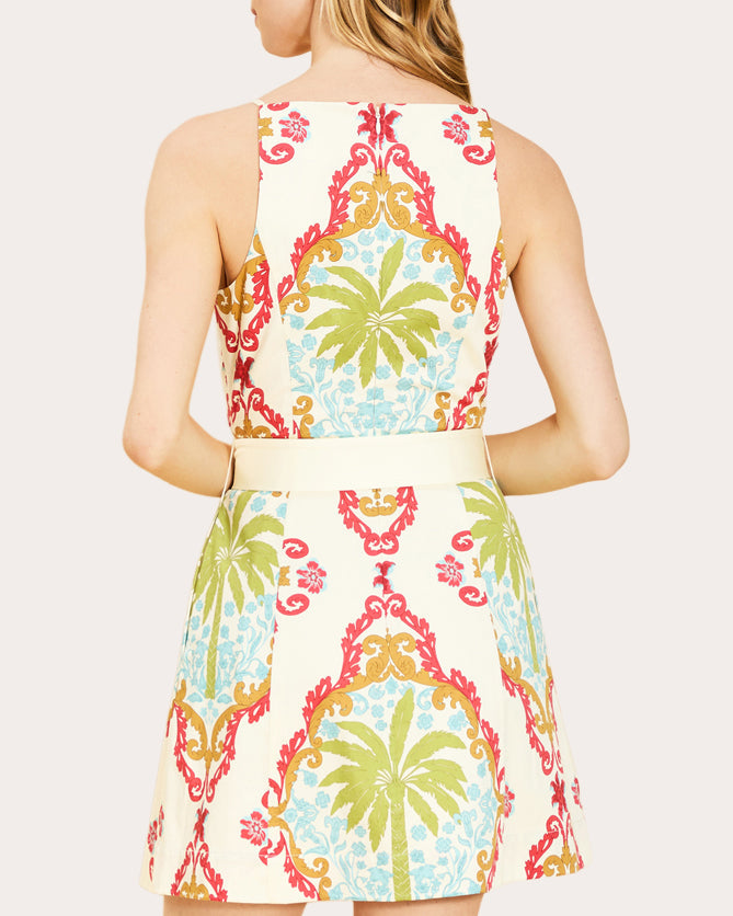 Havana Poplin Belted Mini Dress