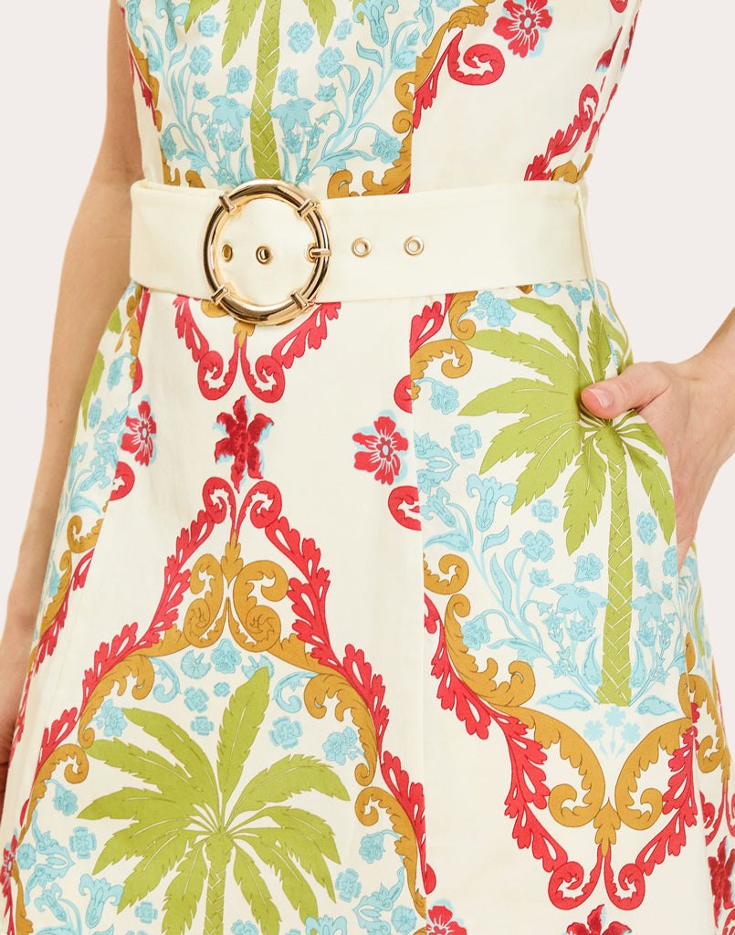 Havana Poplin Belted Mini Dress