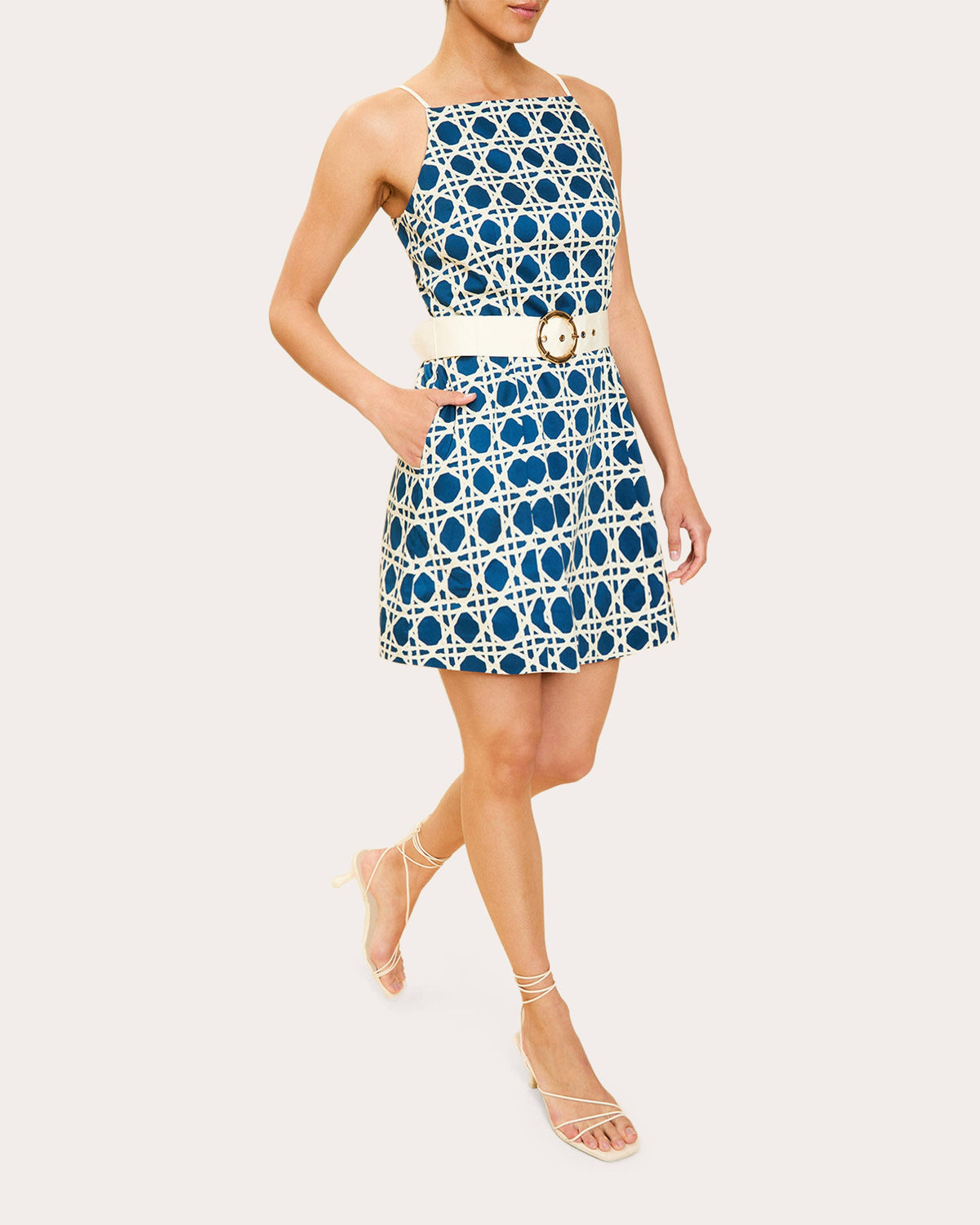 Havana Poplin Belted Mini Dress