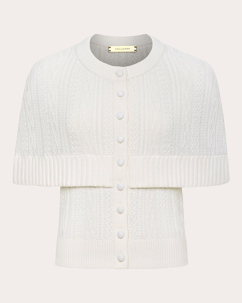Caspian Cable Knit Cape Cardigan