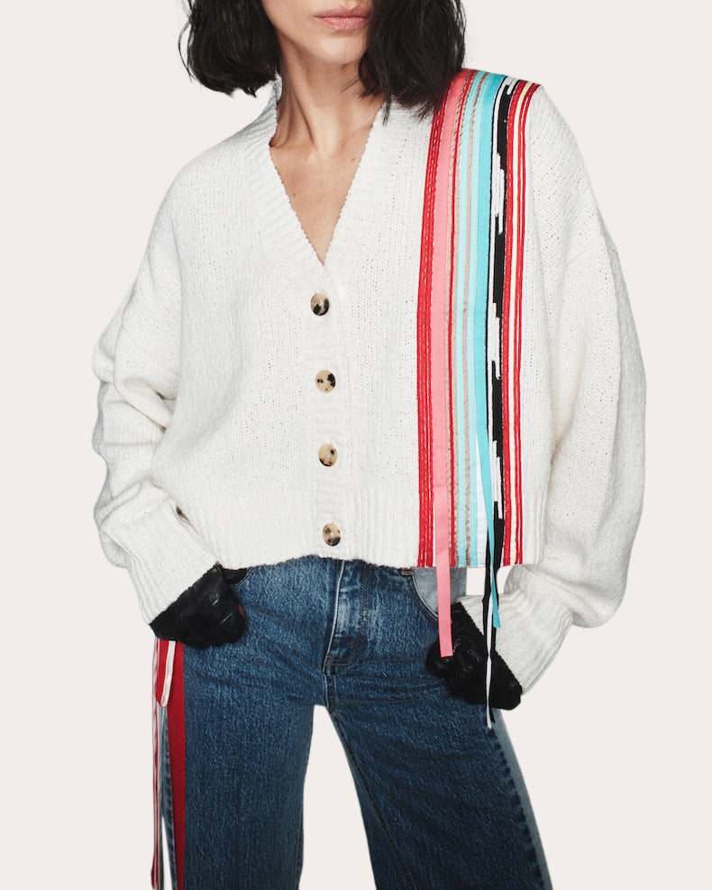 Kane Knit Grosgrain Ribbon Cardigan