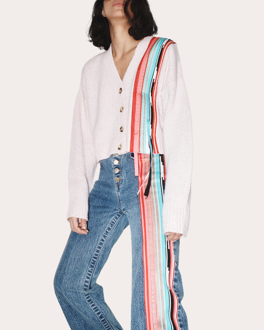Omar Multicolor Grosgrain Straight-Leg Jeans