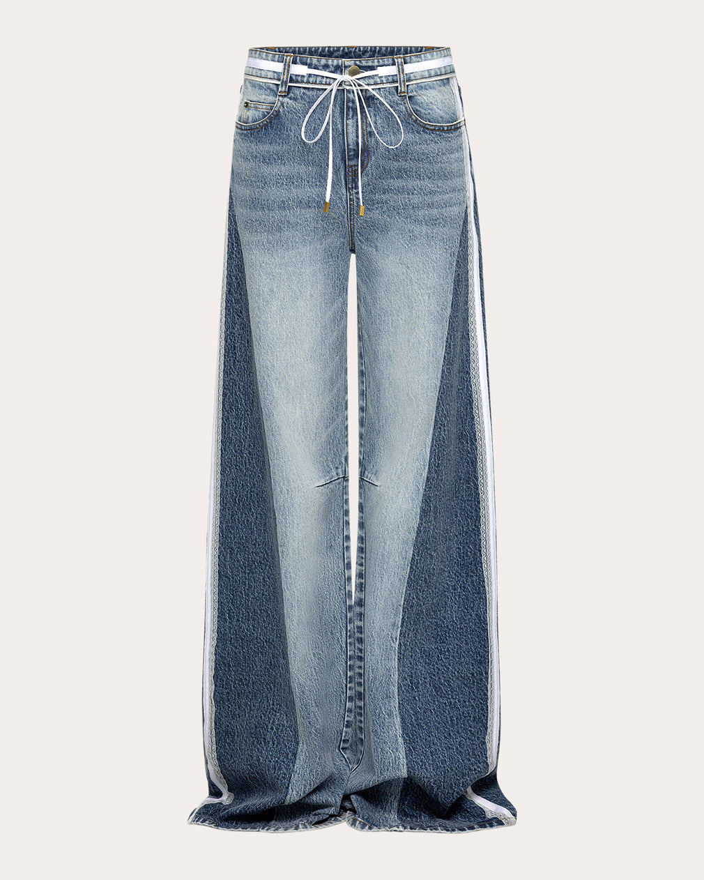 Tay Lace-Trim Wide-Leg Jeans