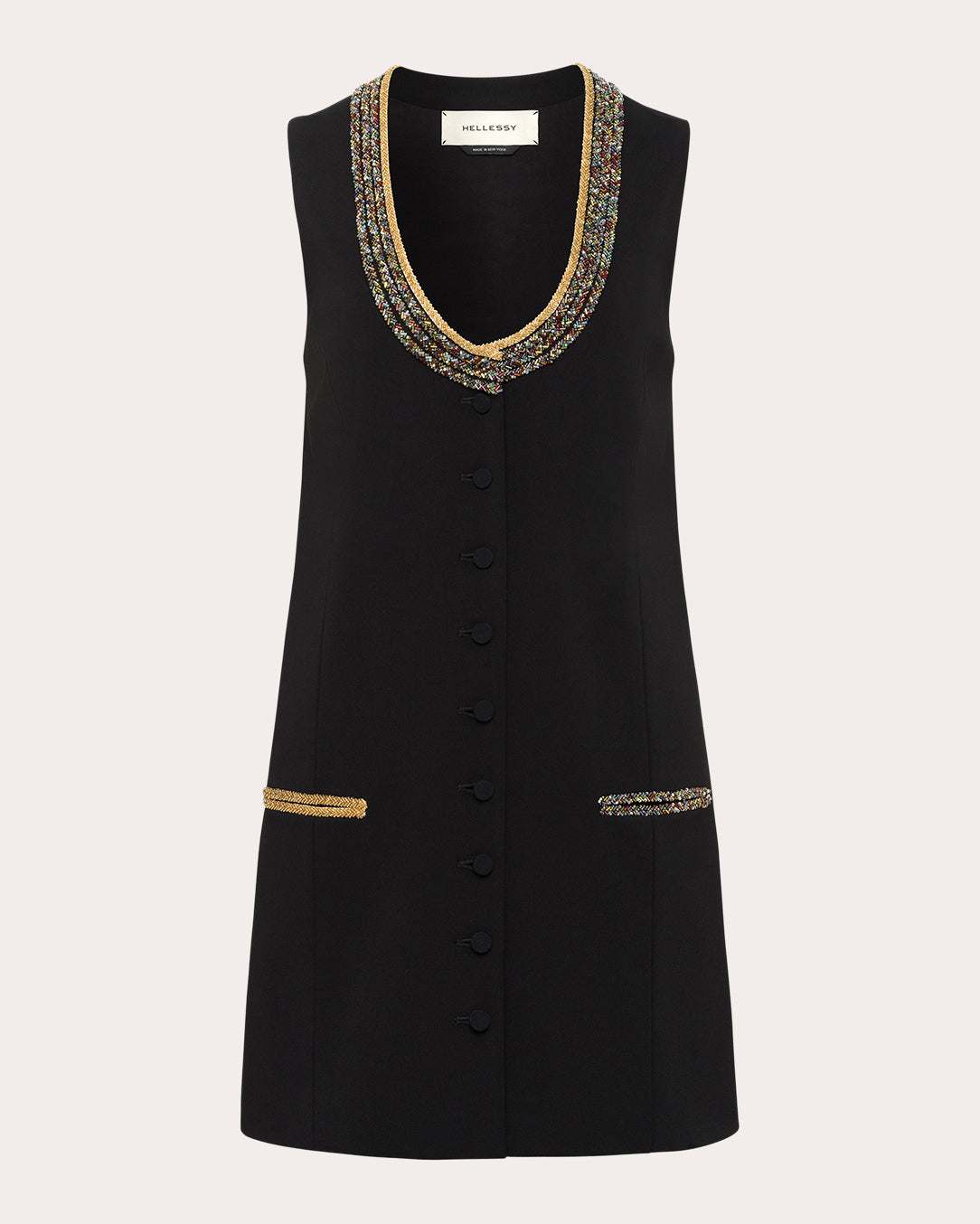 Zeke Beaded Crepe Tunic Vest