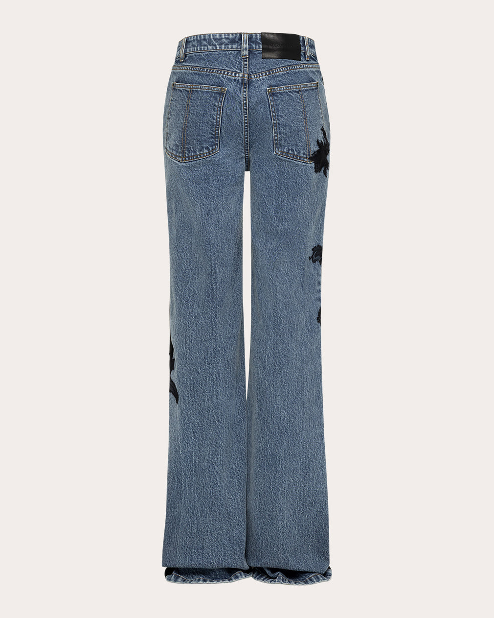 Zion Embroidered Lace Straight-Leg Jeans